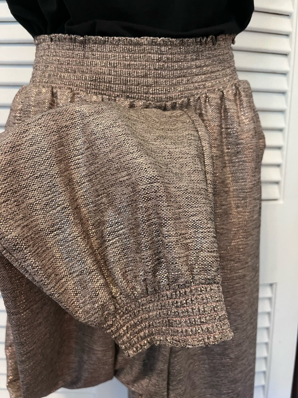 Anthropologie Metallic Joggers Melora Pink Rose Gold Elastic Waist Pants XS - Picture 7 of 13